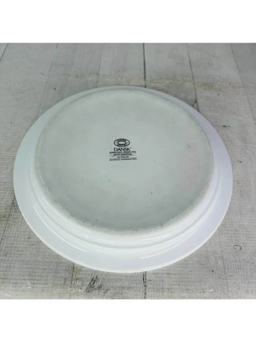 Dansk Bistro KOBENHAVN Blue Yellow Band Smooth Green Trim Dinner Plates Set of 4